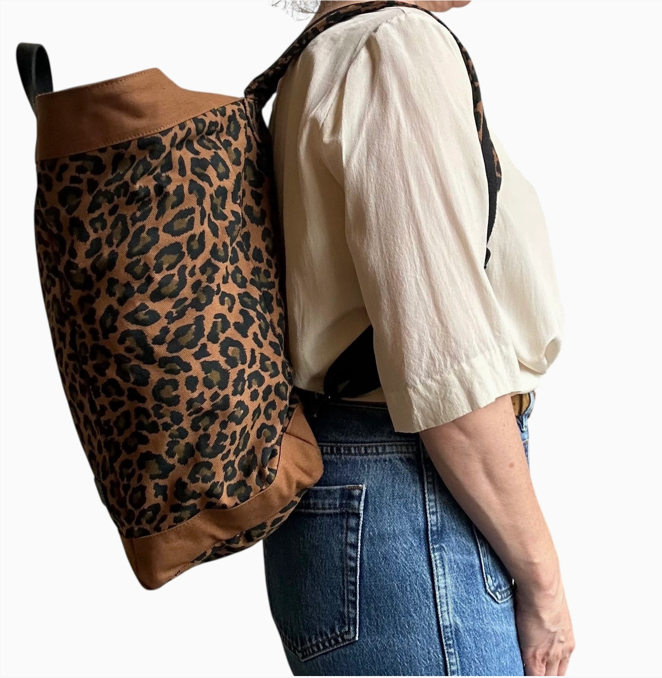 Clovelly Backpack - brown leopard print