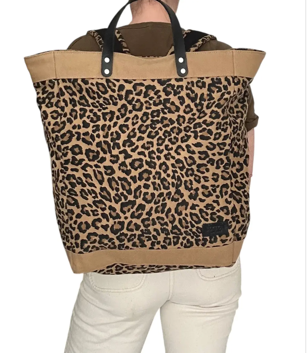Clovelly Backpack - sand leopard print
