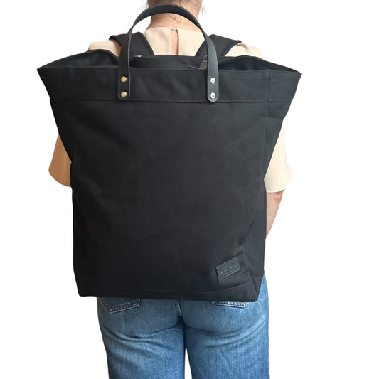 Clovelly Backpack - black cotton canvas