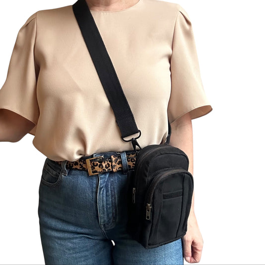 Barcelona bag - black cotton canvas