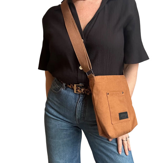 Lisbon city bag - Brown cotton canvas