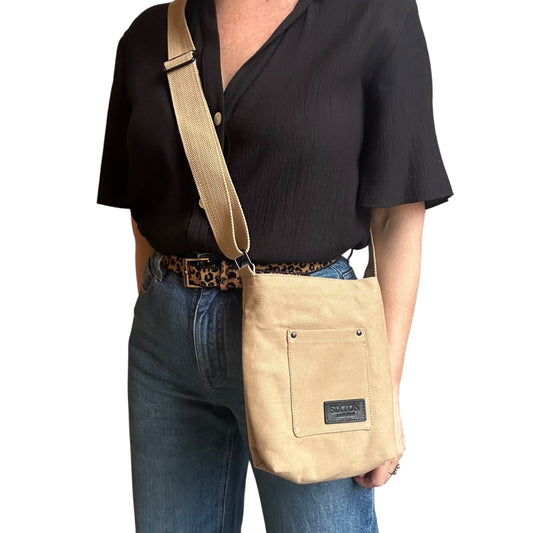 Lisbon city bag - Sand cotton canvas