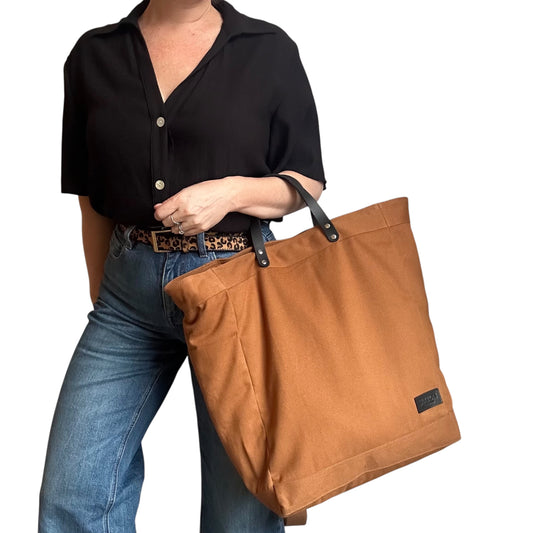 Clovelly Backpack - brown cotton canvas