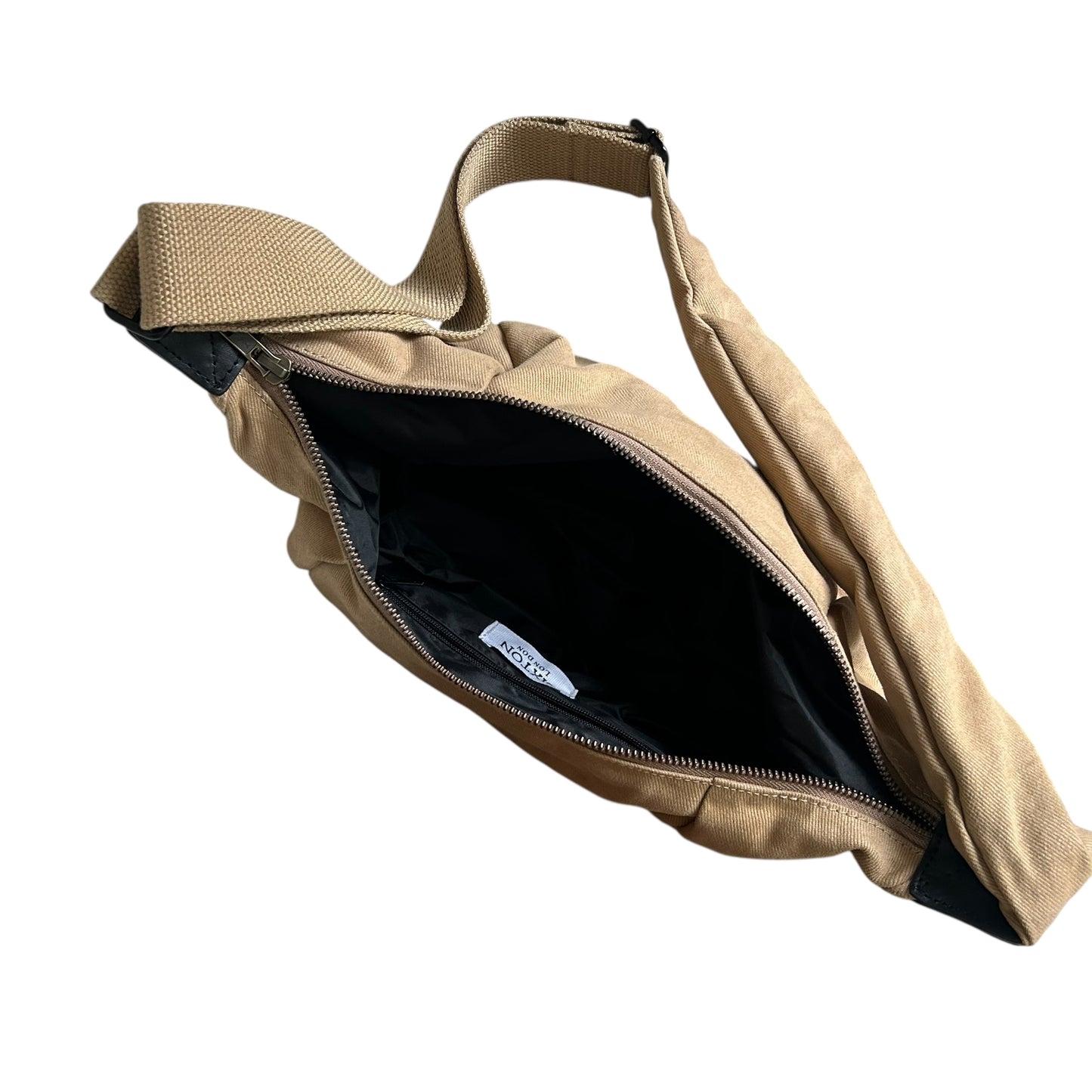 Brixton cross body sling bag - Sand cotton canvas - small