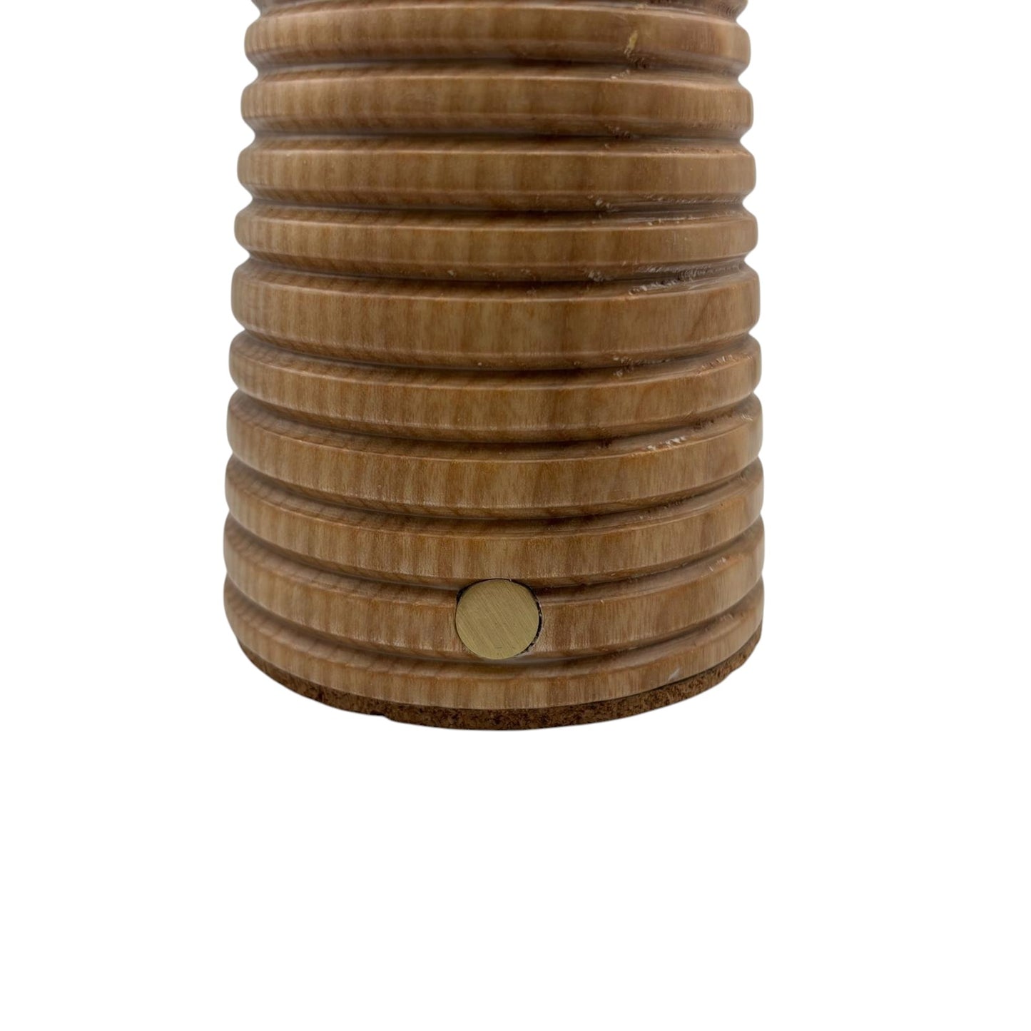 Small Ribbed Beech rechargeable touch lamp Cone Rope shade