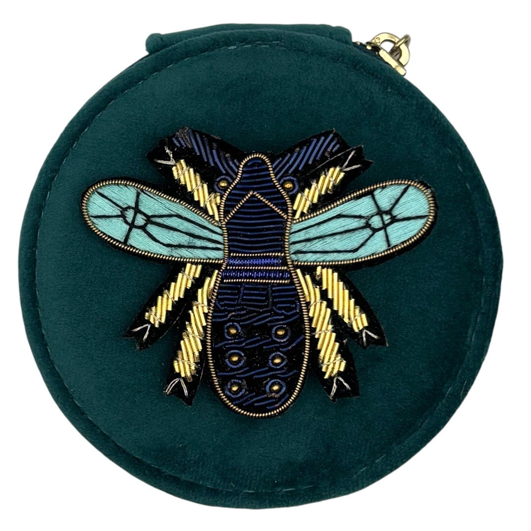Jewellery Travel pot in Teal with detachable brooch