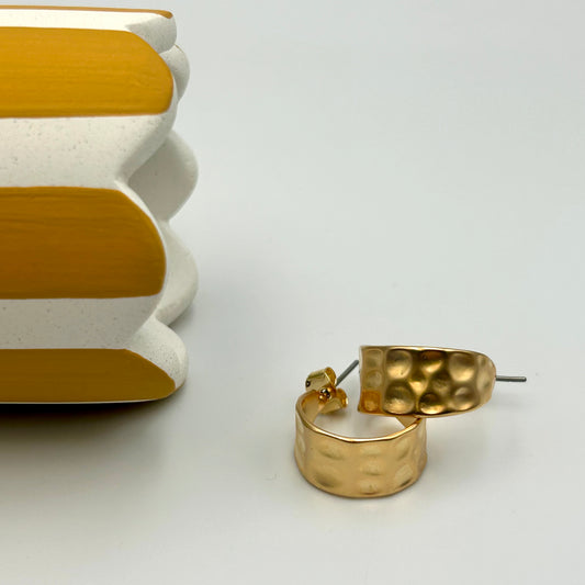 Textured Matte Open hoop earrings